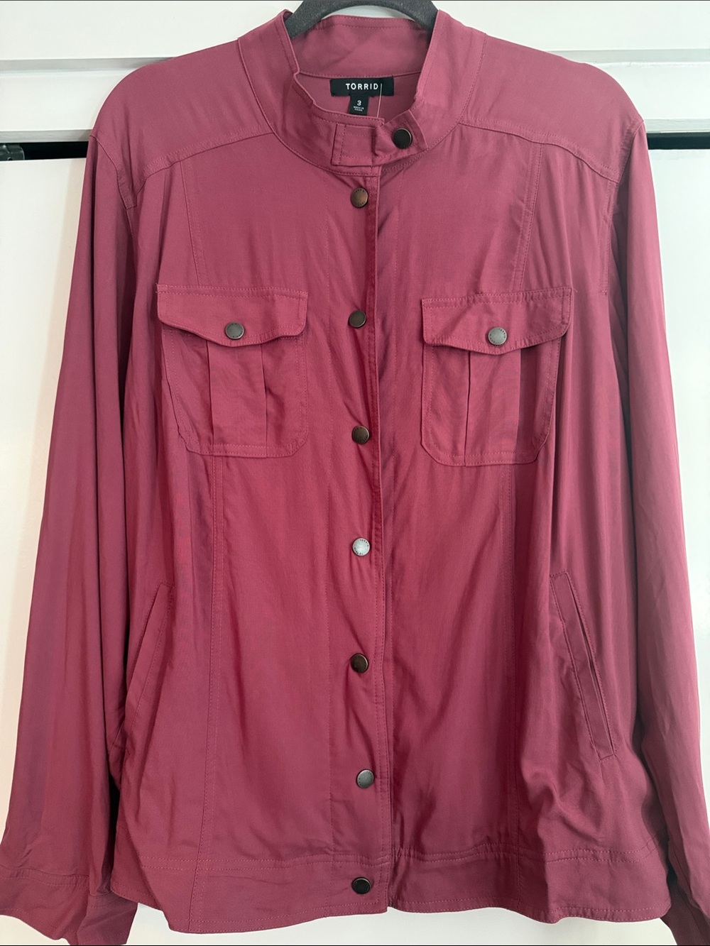 torrid muted maroon light weight army bomber long sleeve top
